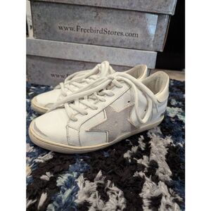 Freebird by Steven Star Sneakers White Leather Suede Star Women’s 8 Casual